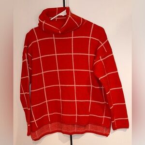 Ecowish Grid Pattern Turtleneck Sweater. Size M
